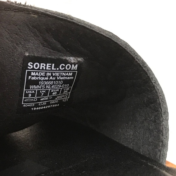 SOREL Ella ll Slide Sandals Leather Slip On Black Sandals Women’s Size 9 - Picture 14 of 16